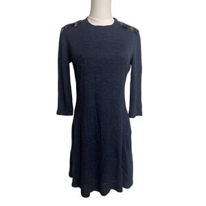 THML Womens Sweater Dress Small Plaid Shoulder Detail Fall Thanksgiving Preppy